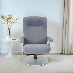 Fauteuil Clarence II pivotant relaxation manuelle + pouf